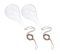 Generic 2pcs Hydroponic Glass Vases Hanging Wall Planters Cone-Shaped Succulent Flowerpots for Home Decor