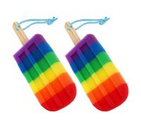 Generic 2pcs Ice Cream Shaped Exfoliating Shower Sponges for Women, Soft Sponge Body Scrubbers with Comfortable Grip and Colourful Design, for Showers and Bathing Environments Random Color