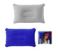 Generic 2Pcs Inflatable Pillows for Camping, 34*22cm, Portable, Waterproof, Blow Up Pillow, Folding, Beach, Sunbed, Neck, Adults, Outdoor, Fishing, Travel, Airplane, Car, Office, Sunbathing, Sleeping
