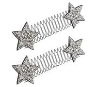 Generic 2pcs Invisible Hair Pins with Star Design for Women Silver Iron Material Versatile Styling and Hair Fixing for Daily Care and Lasting Styling