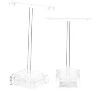 Generic 2pcs Jewelry Display Rack Acrylic Headband Holder T-shaped Hairband Organizer Earring Display Stand Jewelry Holder for Hair Accessories