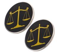 Generic 2pcs Justice Lawyer Lapel Pin Brooch in Alloy with Libra Scale Design, Vintage Polished Appearance, Secure Fit, for Law Students, Judges, Courtrooms and Offices