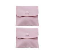 Generic 2pcs Large Pink Jewelry Storage Bags with Snap Button Closure, Velvet Carrying Pouches for Necklaces, Rings and Accessories, Travel-friendly Organizer for Women