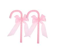 Generic 2pcs Little Bo Peep Staff, Pink Bow Cane Prop, Decorative Shepherd Hook Costume, Decorative Staff Prop For Halloween Costume Dress Up