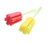 Generic 2pcs Long Handle Sponge Brush Erase Sink Pipe Cleaner Clear Cleaners Water Cup Lid Bottle Drying Rack Brush Cleaner for Bottle Flash Foldable Foam Plastic