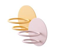 Generic 2pcs Makeup Sponge Egg Storage Rack Holder, Carbon Steel Wall-Mounted Organizer Hooks for Bathroom, Sponge Puff Drying Stand in Yellow and Pink