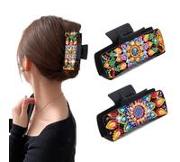 Generic 2Pcs Mandala DIY Hair Claw Clips Making Kit for Women Ladies & Girls