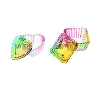 Generic 2pcs Manicure Crystal Glass Cups with Lids, Iridescent Nail Art Liquid Bowls for Mixing Powder and Acrylic, Nail Technician Accessories for Salon and Home Use