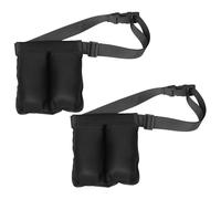 Generic 2pcs Massage Therapist Waist Bag Double Pocket Oil Holder Belt for Lotion Essential Oils Adjustable Bottle Case Organizer for Esthetician Technician