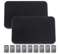 Generic 2Pcs Matte Black Magnetic Empty Eyeshadow Palette Tray Set, 9-Compartment Makeup Organizer Case for Eyeshadow, Blusher, Highlighter - Portable Cosmetic Storage for Travel and DIY