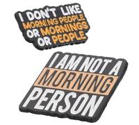 Generic 2Pcs Metal Brooch Pins I'M Not an Early Riser Zinc Alloy Funny Badges for Adults Suitable for Birthday and Party