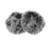 Generic 2pcs Microphone Windscreen Eucalyptus Napkin Rings Speakers Decor Wind Muff for Mic Furry Windscreen Muff Micphone Cover Furry Mic Cover Microphone Screen Grey Plush Fabrics