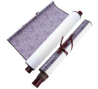 Generic 2pcs Mini Blank Chinese Painting Scrolls for Calligraphy Art with Moderate Ink Infiltration and Slow Absorption, Wood and Paper Material Suitable for Writing and Chinese Brush