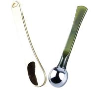 Generic 2pcs Mini Makeup Spatula Face Cream Spatula 2.24x0.47x0.47in Comfortable to Hold No Waste Cosmetics Plastic Metal Beauty Scoops