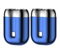 Generic 2Pcs Minis Electric Shaver | Compact Face Shaver | Double-Head Rotary Men's Razors | USB Rechargeable | Waterproof | Pocket Size | Wet & Dry Beard Grooming Kit for Home & Travel