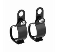 Generic 2Pcs Motorcycle Turn Light Mount Bracket Durable Steel Sheet Turn Signal Lamp Mount for 30-45mm Front Fork Scooter Black Silver 8x3cm (Black)