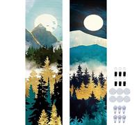 Generic 2pcs Mountain Forest Sunset Tapestry Wall Art for Bedroom, Kitchen, Living Room