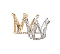 Generic 2Pcs Nail Art Brush Racks Manicure Pen Holder with Alloy Crown Adornment Rhinestone Decorative Storage for Nail Salon and Personal Use