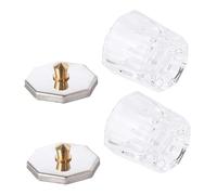 Generic 2pcs Nail Art Crystal Glass Cups with Lids, Octagonal Mini Storage Dappen Dishes for Nail Polish and Manicure Tools, Cosmetics Organizer for Home and Salon Use