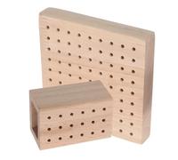Generic 2pcs Nail Drill Bit Organizer 18-hole and 81-hole Display Stand Wooden Sturdy and Stable Nail Bits Storage for Desktop Decoration