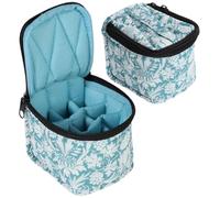 Generic 2pcs Nail Organiser Case with 9 Bottles Capacity Suitable for 15ml Nail Polish, Cloth Material with Handle, Dual-way Zipper, Great Protection and Easy to Carry the Go