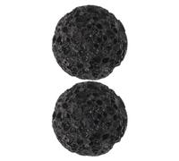 Generic 2pcs Natural Lava Stone Pedicure Tools for Hand and Feet Exfoliating Heel Care and Callus Removal Black Ball Shaped Foot Scrubber for Home Care and Sauna Accessories