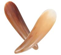 Generic 2Pcs Natural Ox Horn Gua Sha Scraping Tools, Multi-Function Wear-Resistant Massage Scrapers for Neck, Back Face, Portable Household Muscle Relaxation Instruments