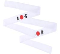 Generic 2pcs Ninja Headband Japanese Headband Cotton Japanese Style Stretchy Keeps Sweat of Eyes White for Cooking and Outdoor Activities