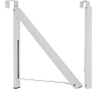 generic 2Pcs Over The Door Hanger Metal Foldable Hanging Rack 20lbs Weight Capacity Collapsible Clothes Drying Single Rod Laundry Hanger Hook Closet Hanger Organizer for Bedroom Bathroom home(white)