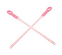 Generic 2pcs Pink Soft Silicone Foot Scrubber Brush with Long Handle, Toe Gap Cleaning Brush for Shower, Dead Skin Exfoliating Foot Cleaner Suitable for Men and Women