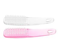 Generic 2pcs Plastic Handle Grip Nail Brush Set for Fingernail Cleaning and Dust Removal Small Manicure and Pedicure Nail Scrubber Brushes for Precise Surface Care