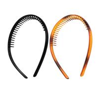 Generic 2pcs Plastic Headbands with Toothed Design for Women and Non-slip Sports Headband Featuring Elastic Hair Bands for Daily Use and Engagement Sturdy and Comfortable