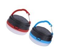 Generic 2pcs Portable Camping Tent Light LED Lantern with Hook Design and Magnet, Outdoor Emergency Hiking Lamp in Red and Blue, Lightweight Abs and Pp Material for Night Use