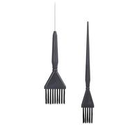 Generic 2pcs Portable Hair Dye Brushes with Pp and Stainless Steel Material, Small Size, Black Colour, Suitable for Home and Salon Use, Not Easy to Shed, for Hair Dye Application and Root