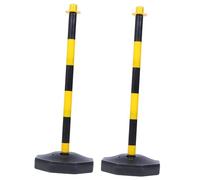 Generic 2pcs Portable Water-filled Warning Columns Yellow and Black Traffic Cones Safety Delineator Posts Base for Parking Barriers and Garage Parking Aid