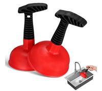 Generic 2pcs Powerful Kitchen Sink Plunger Set Made of Sturdy Rubber, Easy to Use Unclog Sink Tool for Kitchen and Public Places Drain Cleaning