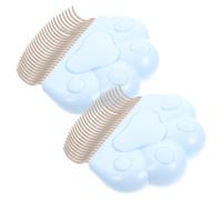 Generic 2pcs Puppy Groom Comb Cat Paw Shape Pet Hair Remover Combs Blue Abs Stainless Steel for Indoor Pet Grooming and Dematting