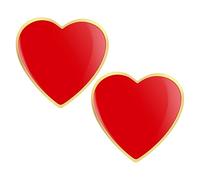 Generic 2pcs Red Heart-shaped Enamel Lapel Pins for Women Zinc Alloy Decorative Brooches Versatile Use for Romantic Occasions and Valentine's Day Accessories