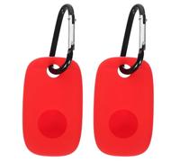 Generic 2pcs Red Silicone Case for Tile Pro 2022 Tracker, Protective Sleeve Hook Compatible for Key Finder, Lightweight Anti-Scratch Cover for Travel and Everyday Use