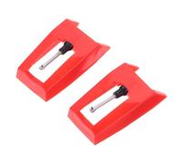 Generic 2pcs Red Stylus Needles for Record Player Turntable Replacement Compatible with Phonograph Vinyl Playback, Sturdy Aluminum Tip Needles for Home Audio Equipment