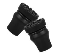 Generic 2pcs Replacement Cane Tips Heavy Duty Non-Slip Rubber Plastic Feet Accessories for Walking Sticks Crutches Hiking Canes Indoor Outdoor Use Black