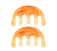 Generic 2pcs Resin Hair Massager Comb Set, Five-Tooth Large Scalp Massage Gua Sha Tool, Dual-Color Semi-Circle Head Scratcher for Scalp Relaxation and Acupressure Therapy