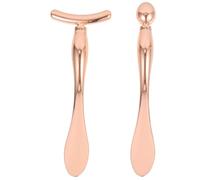 Generic 2Pcs Rose Gold Eye Cream Roller Stick Set with 10Cm Face Cream Spoon T-Shaped Eye Roller Tool Lifting and Firming Skin Care