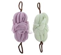 Generic 2pcs Shower Mesh Sponge Back Scrubber for Hard to Reach Areas, Soft Net Yarn Bath Shower Supplies Cleansing Skin Pores, for Shoulders and Bathroom Use Random Color