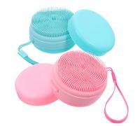 Generic 2pcs Silicone Body Shower Scrubber and Shampoo Brush Set with Protective, Multifunctional Bath and Wash Brush for Shower and Travel, Integrated Storage Design