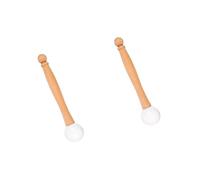 Generic 2pcs Singing Bowl Mallet Wooden Handle and Rubber for Sound Healing and Meditation Lightweight and Portable Percussion Stick for Spiritual Bowls