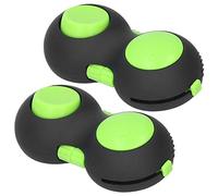 Generic 2Pcs Skin Picking Pad Toy Stress Relief Fingertip Game for Children Adults Durable Portable Size 7cm (Black Green)