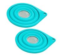 Generic 2pcs Small Strainer Silicone Collapsible Kitchen Small Funnel with Stainless Steel Filter for Loose Leaf Teas Wine Coffee Pour Over