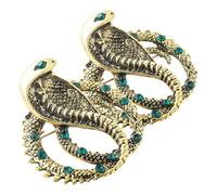Generic 2pcs Snake Brooch Pin Set in Golden Alloy with Secure Fastening and Elegant Design, Decorative Lapel Pin for Anniversaries and Mother's Day Clothing Adornment