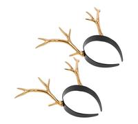 Generic 2pcs Sparkly Deer Antler Headbands Lightweight Party Headwear for Adults Christmas Halloween Themed Costume Accessory